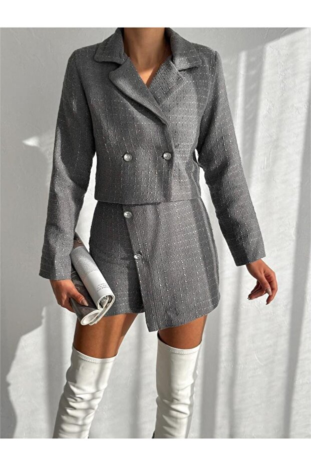 Tailored Chic Set-Grey - 6