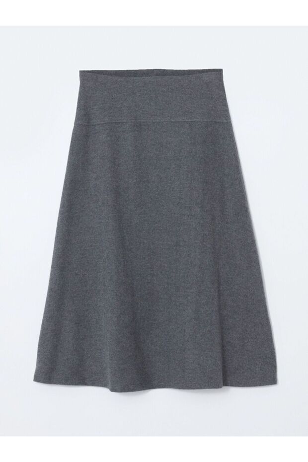 Beli Lastikli Kadın Triko Etek - 1