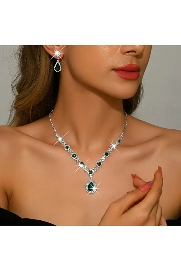 LUXURY TAKI SETİ ÇİÇEK MODEL HASEKİ SULTAN TAKI SETİ DÜĞÜN NİŞAN DAVET HEDİYE TAKI SETİ - 1