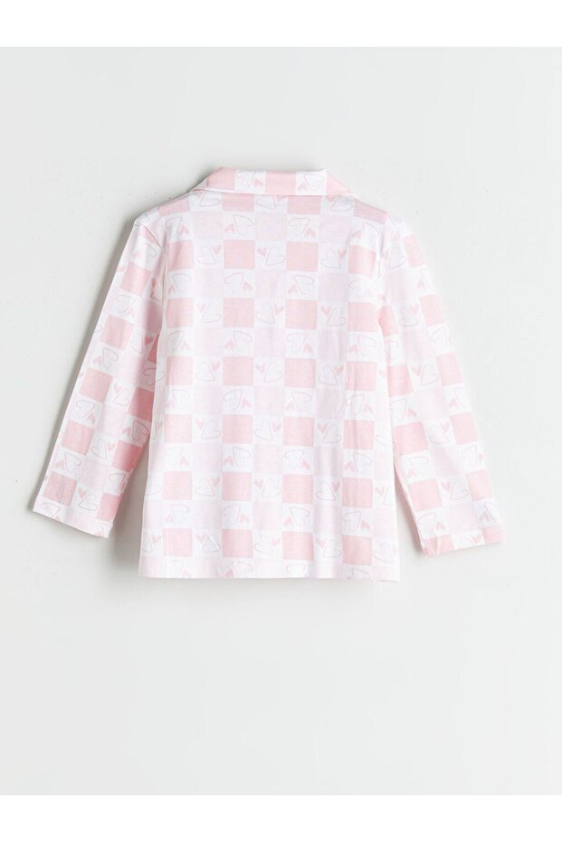 LCW Kids Gömlek Yaka Baskılı Kız Çocuk Pijama Takımı - 3