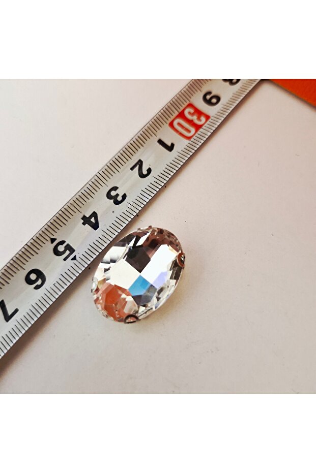 Silver Oval Crystal Cut Stone. 5 Pieces Are Found in 1 Package.