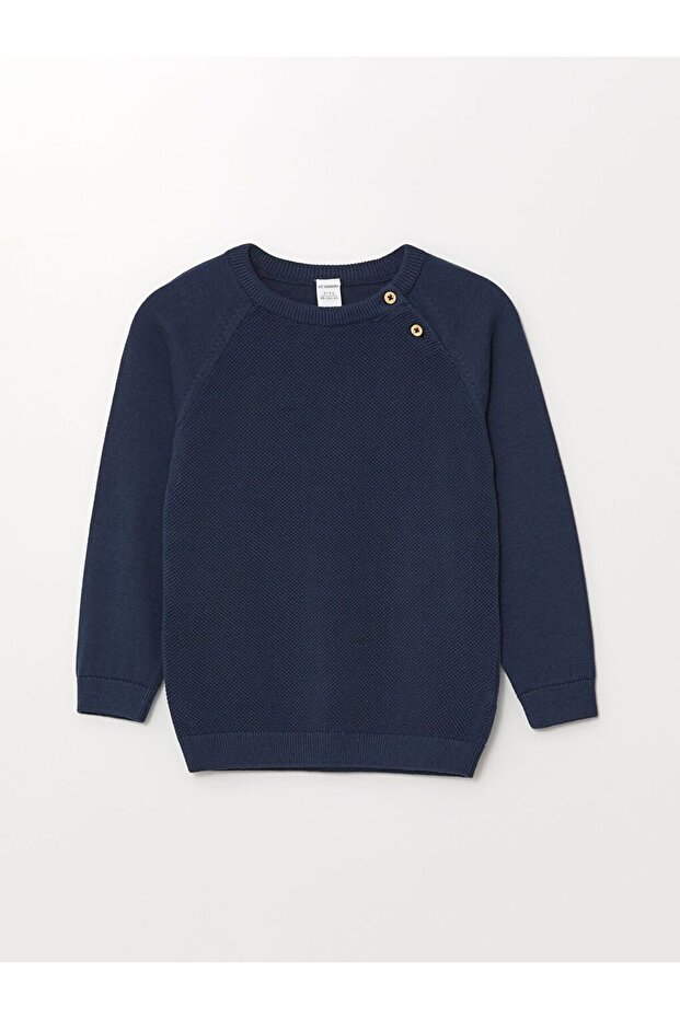 LCW Kids Bisiklet Yaka Uzun Kollu Erkek Bebek Triko Kazak - 1