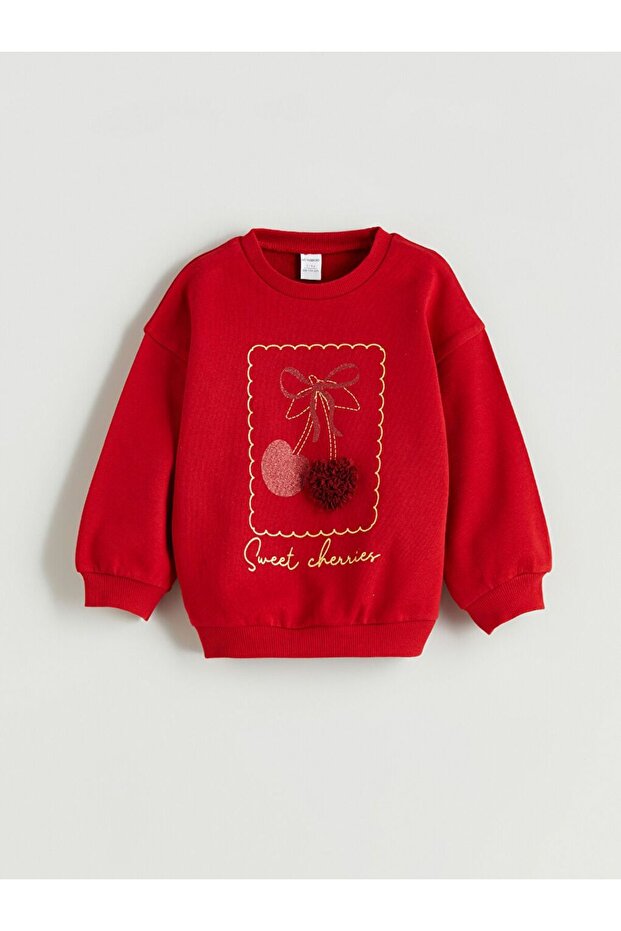 LCW Kids Bisiklet Yaka Kız Çocuk Sweatshirt - 1