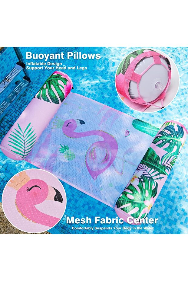 2 Pack Swimming Pool Hammock Inflatable Pool Floats Adults Portable Swimming Rafts Multi Purpose - 2