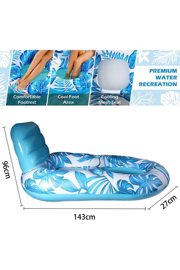 Inflatable Pool Floats Lounger Adult Pool Floaties Lounger Floats Raft Floating Chair Water - 2