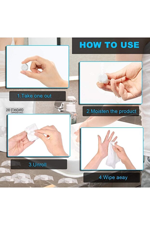 Mini Face Compressed Towels Portable Disposable Compressed Cotton Coin Tissue Towel Soft Compressed - 4