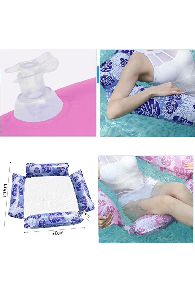 Inflatable Pool Floats Adult 2 Pack Pool Chairs Blow Up Floating Pool Floats Chair Pool Floaties - 4