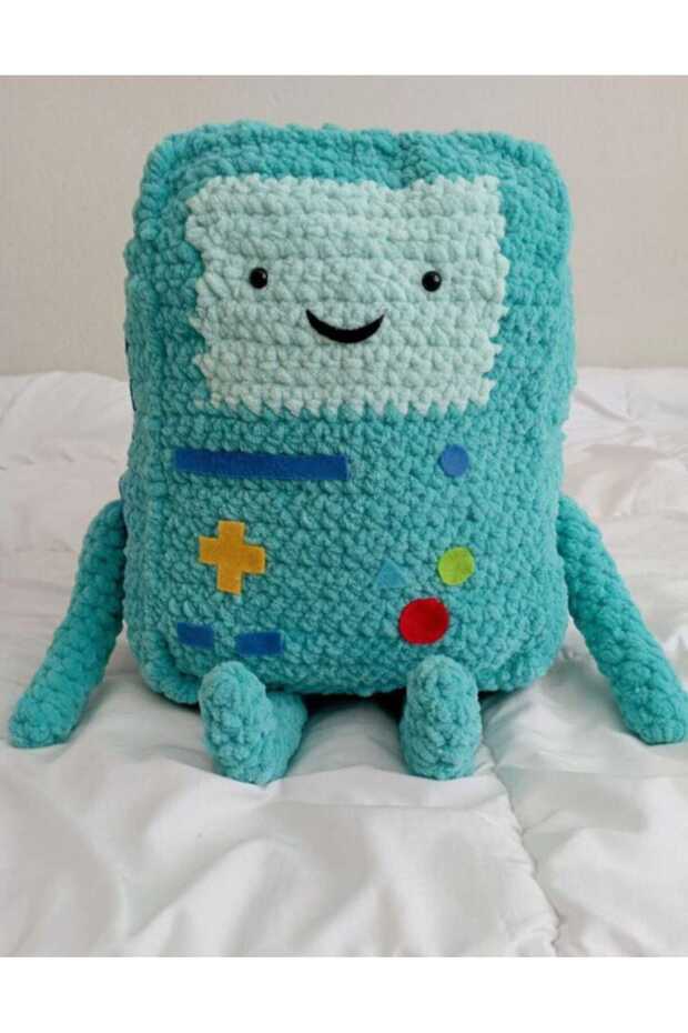 Adventure time bmo figürü - Örgü bmo peluş