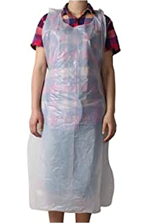 Surenhap 100pcs Disposable Apron Transparent Cleaning Kitchen Cooking Waterproof Polythene Aprons Fo