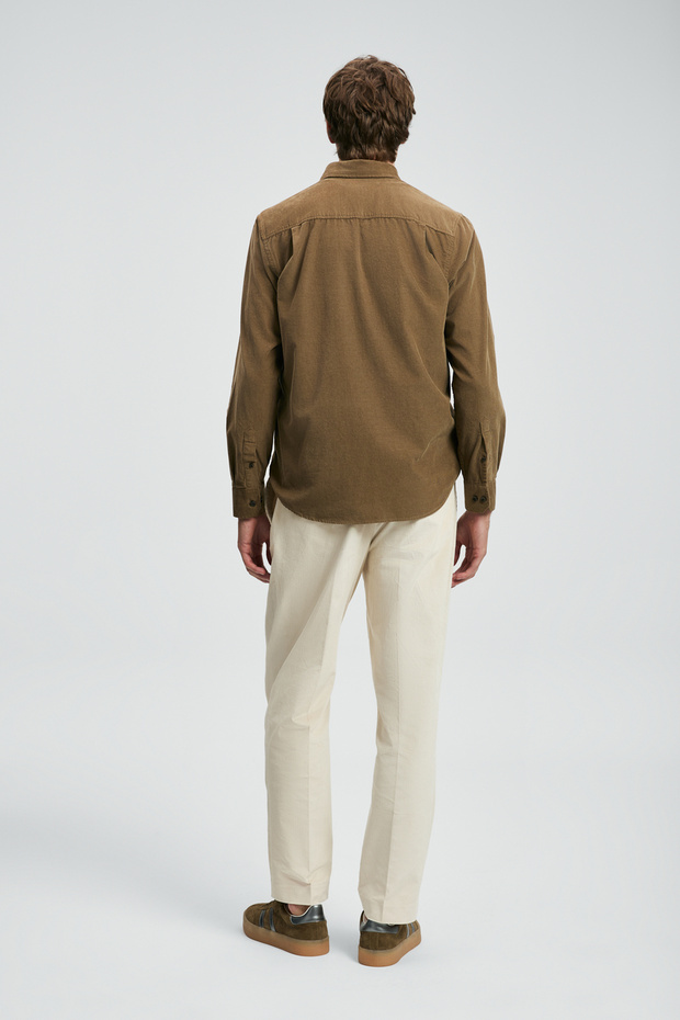 Drew Erkek Basic Gömlek Regular Fit Deve Tüyü - 6