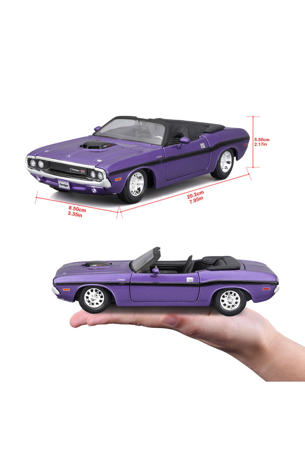 1:24 1970 Dodge Challenger R/T Convertible Model Araba 31264 - Me - 4