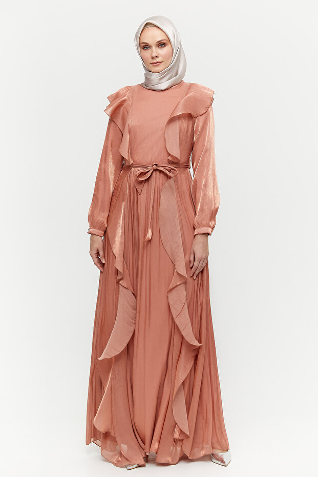 Volan Detaylı Elbise - 1