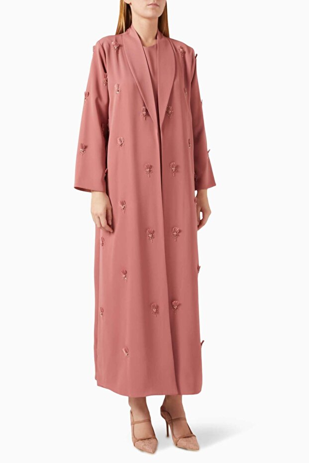 Provide a comfortable and elegant style with a Chic Beaded Embroidered Abaya
