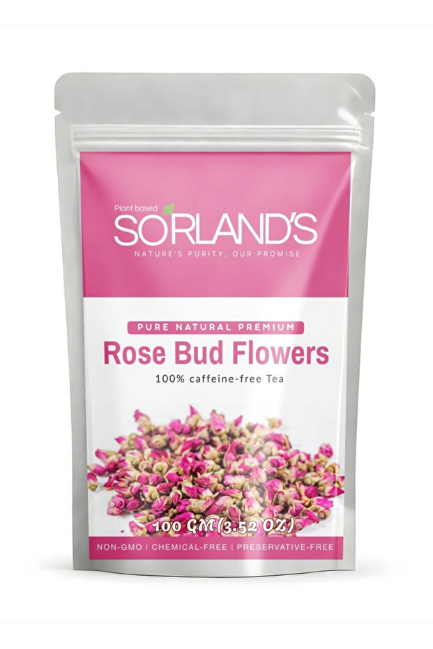 Premium Red Rose Buds, 100% Natural Sun-Dried Whole Buds – Herbal Tea, Skincare & Culinary Use(100G)