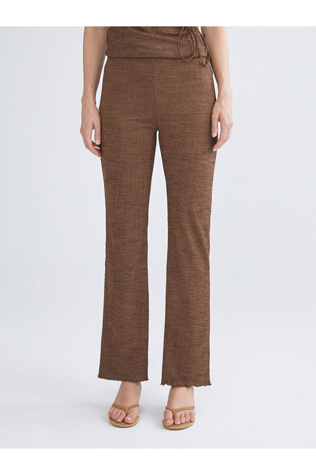 Create Your Style from Uzg Store |   Textured Women's Trousers with Elastic Waist - 6
