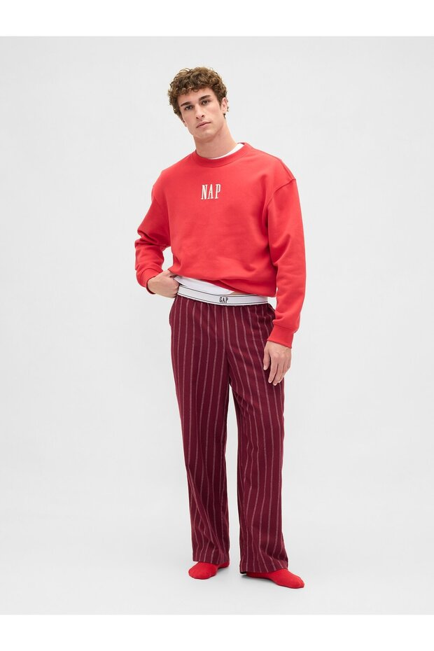 Kadın Bordo Softest Flannel Pijama Altı - 6