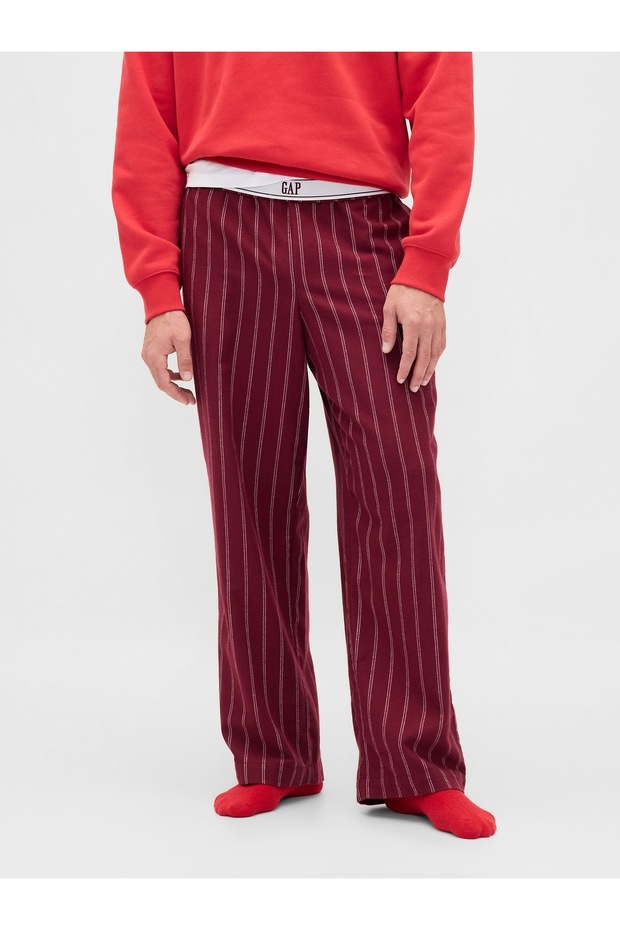Kadın Bordo Softest Flannel Pijama Altı - 1