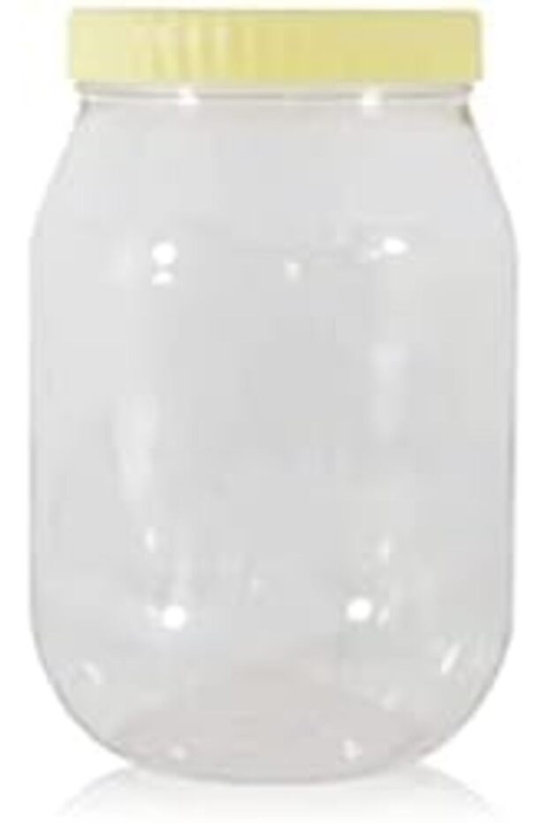 6-Pieces Plastic Spice Storage Pet Jar - Sunpet 3000 ml Round Clear Jars with Lid