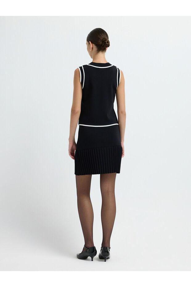 Şerit Detaylı Triko Bluz - 7