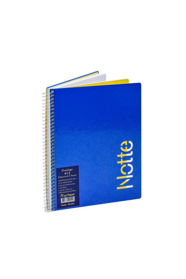 A4 spiral notebook 125 sheets 4 math divisions and 1 dictation division - 1