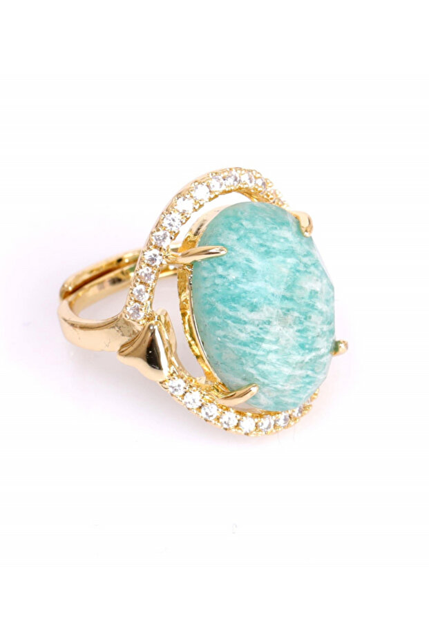 خاتم حجر الأمازونيت القابل للتعديل - 2