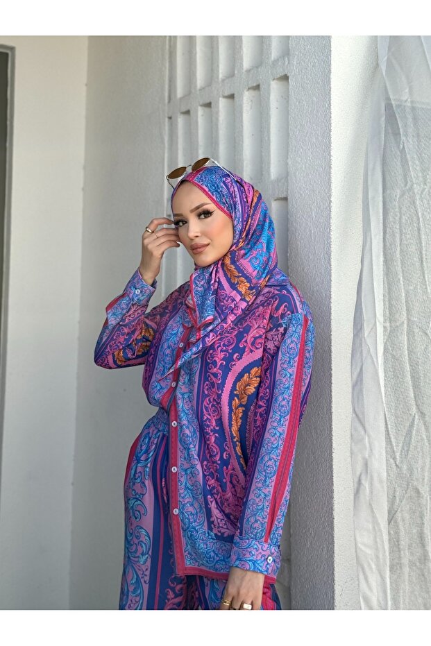 Patterned Shawl 32-500 Std Purple - 4