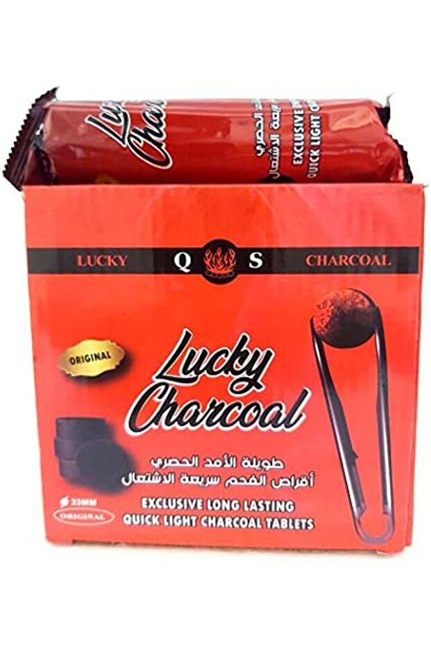 Lucky Charcoal Quick Ignition and Long Lasting for Bakhoor Coal Sheesha Charcoal-hooka - 33mm, 80 Pi