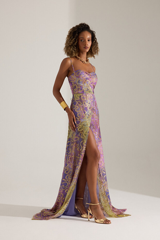 MARGAUX MOR JAKAR ELBİSE - 4