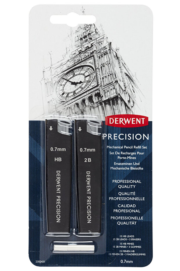 Set of 30 x Refills 0.7 mm 2B medium tip Professional - 1