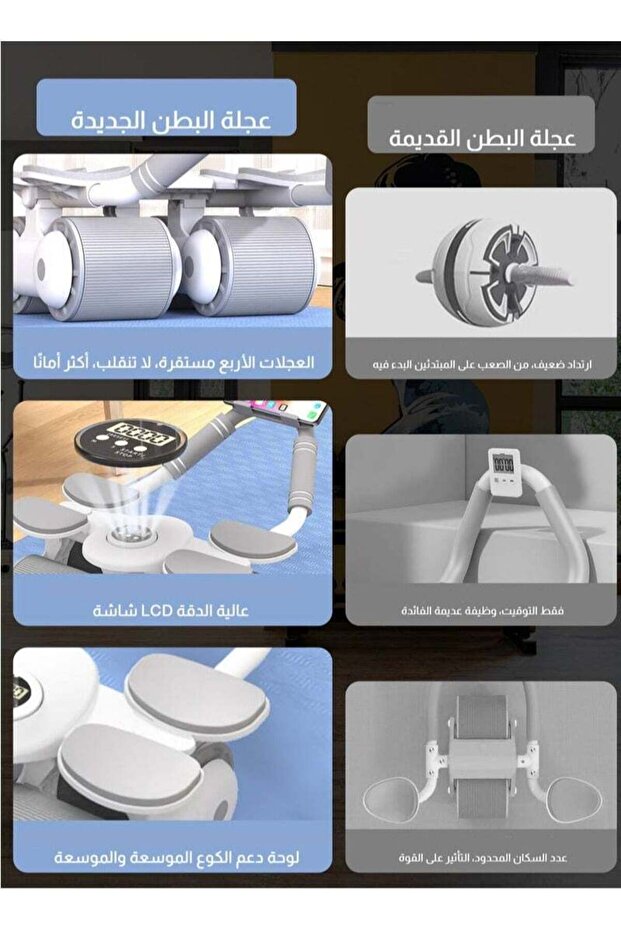 Auto-Rebound Ab Roller With Elbow Support And Timer, Unisex Core Exercise - 3