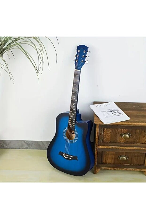 Full-Size 38-Inch Guitar for Adults & Beginners - Blue