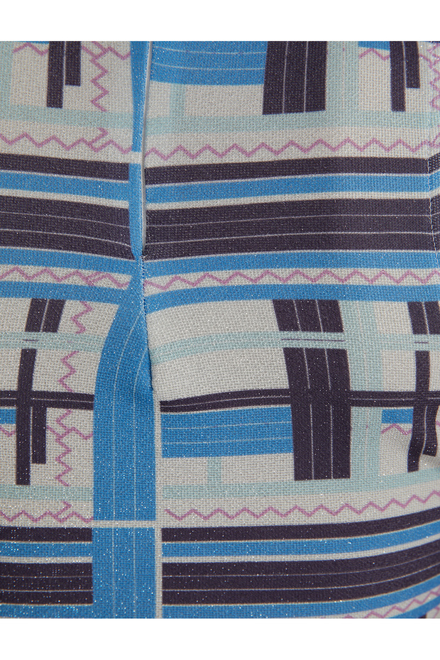 SIFIR KOLLU GARNİLİ MİDİ DESENLİ ÖRME ELBİSE - 7