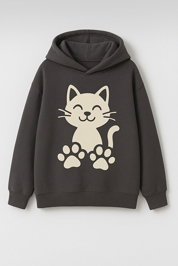 Smoked Cat Printed Children's Dress