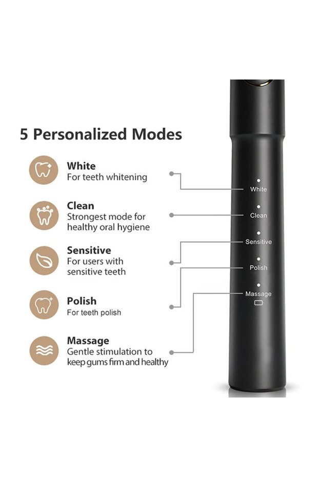 Sonic toothbrush with 5 modes, 8 heads E11, pink - 2