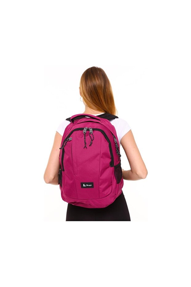 Backpack Three Compartments Burgundy Okp-128 - 3
