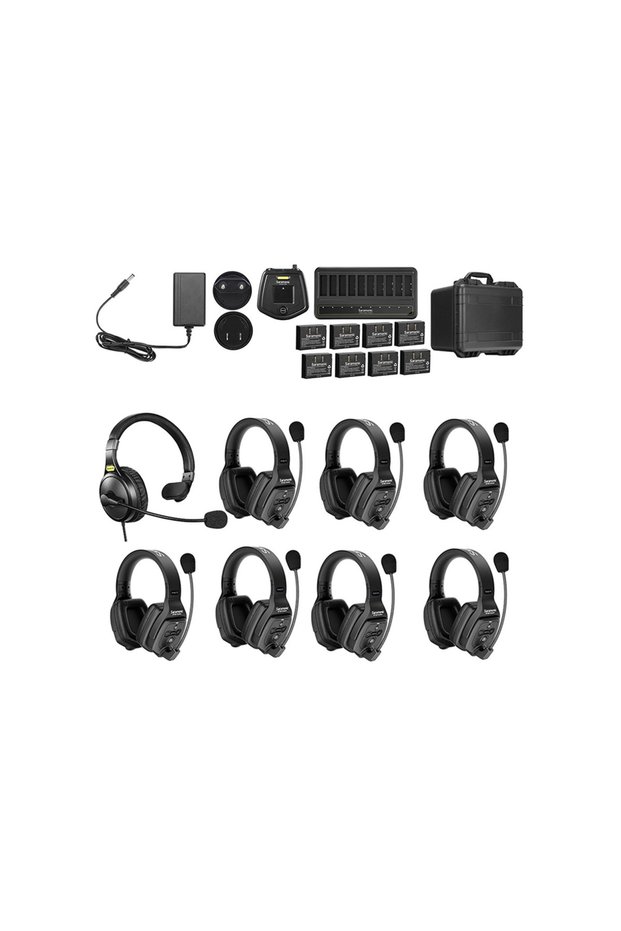8-Person Full-Duplex Intercom Dual-Ear