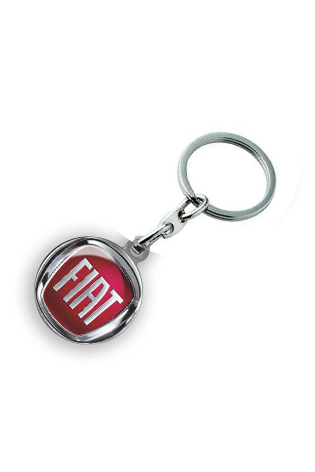 Metal Car Keychain with Fiat Logo - Drop Printed