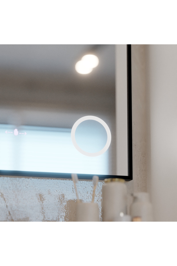 MotionGlow Sofia Sensor LED Mirror with Defog Function Thermometer Clock 110x75 cm, Dimmable - 2