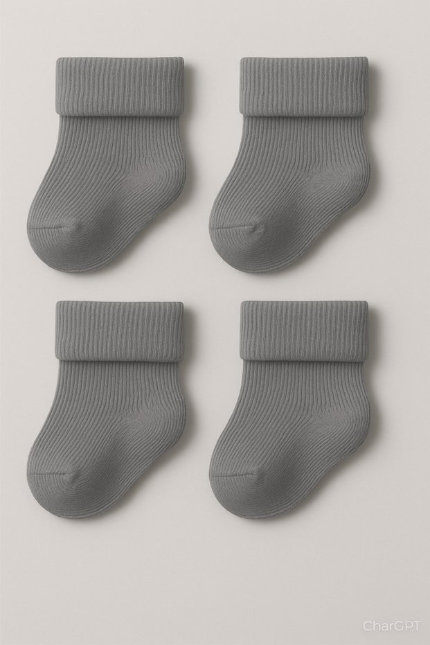 4 Pairs of Non-Tightening, Non-Sweat-Aggravating Baby Socks