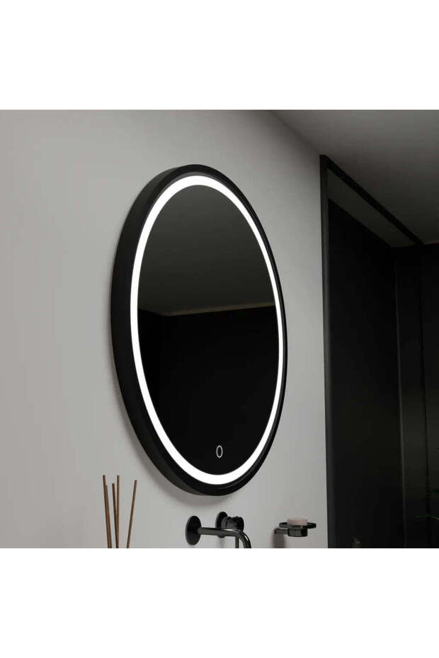 Round LED Mirror, 90cm, Orizzonte Black Frame, Basic Touch - 3