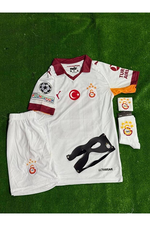 g̷a̷l̷a̷t̷s̷a̷r̷a̷y̷ 2026 Beş yıldızlı 'O.s.i.m.h.e.n/ 45 Deplasman Beyaz Çocuk Forması 4Lü Set - 2