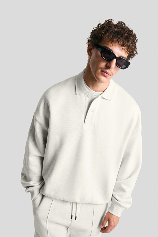 Polo yaka sweatshirt - 1