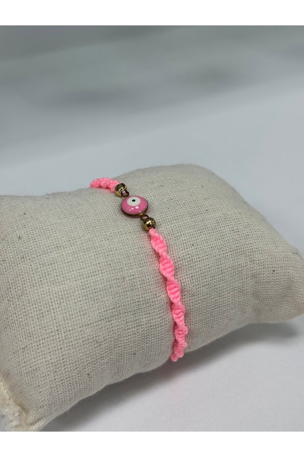 D'Oro Pink String Evil Eye Bead Bracelet