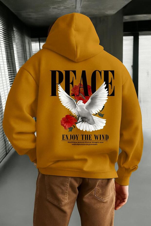 Peace Printed Unisex Hooded Sweatshirt