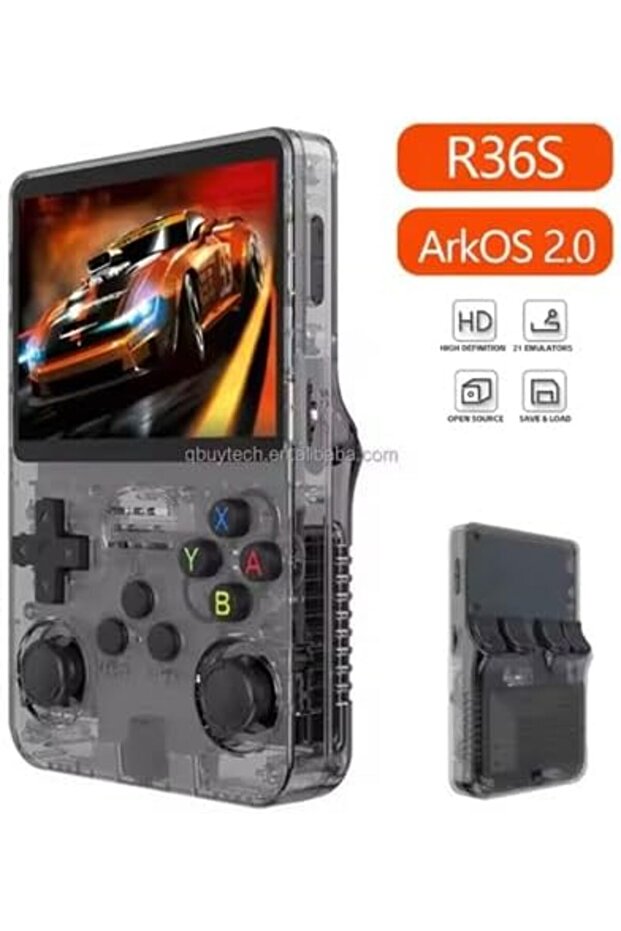 R36S Retro 3.5 Inch IPS Screen Handheld Game Console Open Source Linux System 64GB 15000+ Pocket Vid - 2