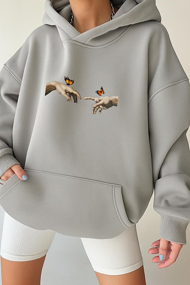3-Ply Combed Cotton Hand-Finger Unisex Hooded Sweatshirt