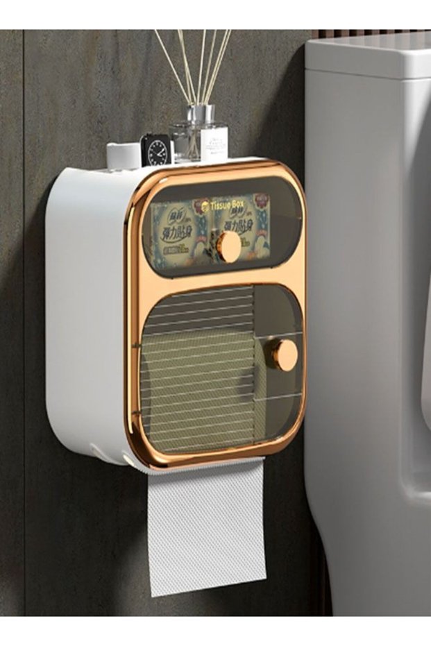 Bathroom Wall Mounted Double Layer Toilet Paper Holder