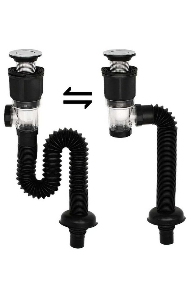 Multifunction Expandable Single Sink Drain Pipe Bathroom and Kitchen Sink Drain Pipe Universal Sink