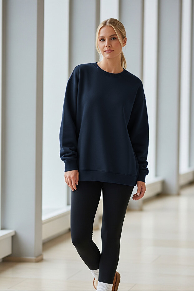 Kadın Oversize Kışlık Salaş Laci Sweatshirt - 6