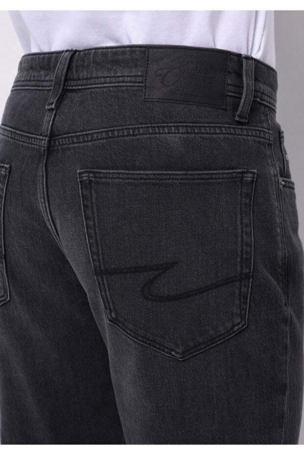 Regular Fit Erkek Siyah Jean Pantolon - 6